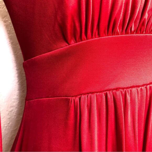 BCBGMaxazria red scoop neck long sleeve empire waist dress size Small NWT - Picture 6 of 13